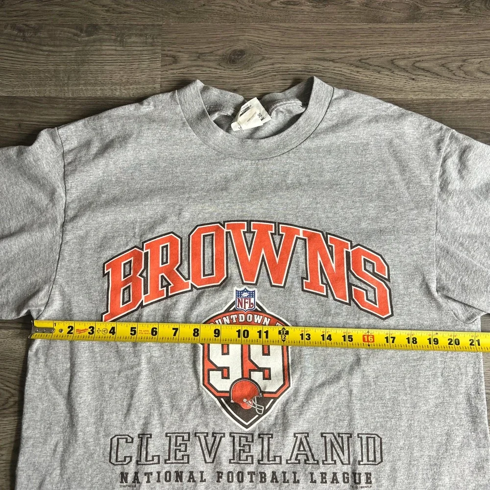 VTG Cleveland Browns T Shirt Mens Large 90s NFL Football Tee Lee Countdown to 99